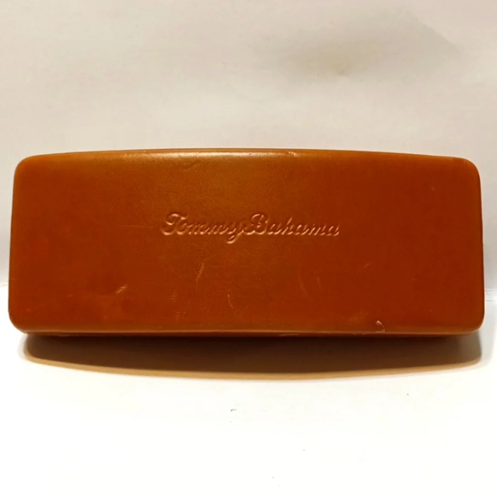 Tommy Bahama Glasses case hardshell Brown Hinge lid Optical protection case